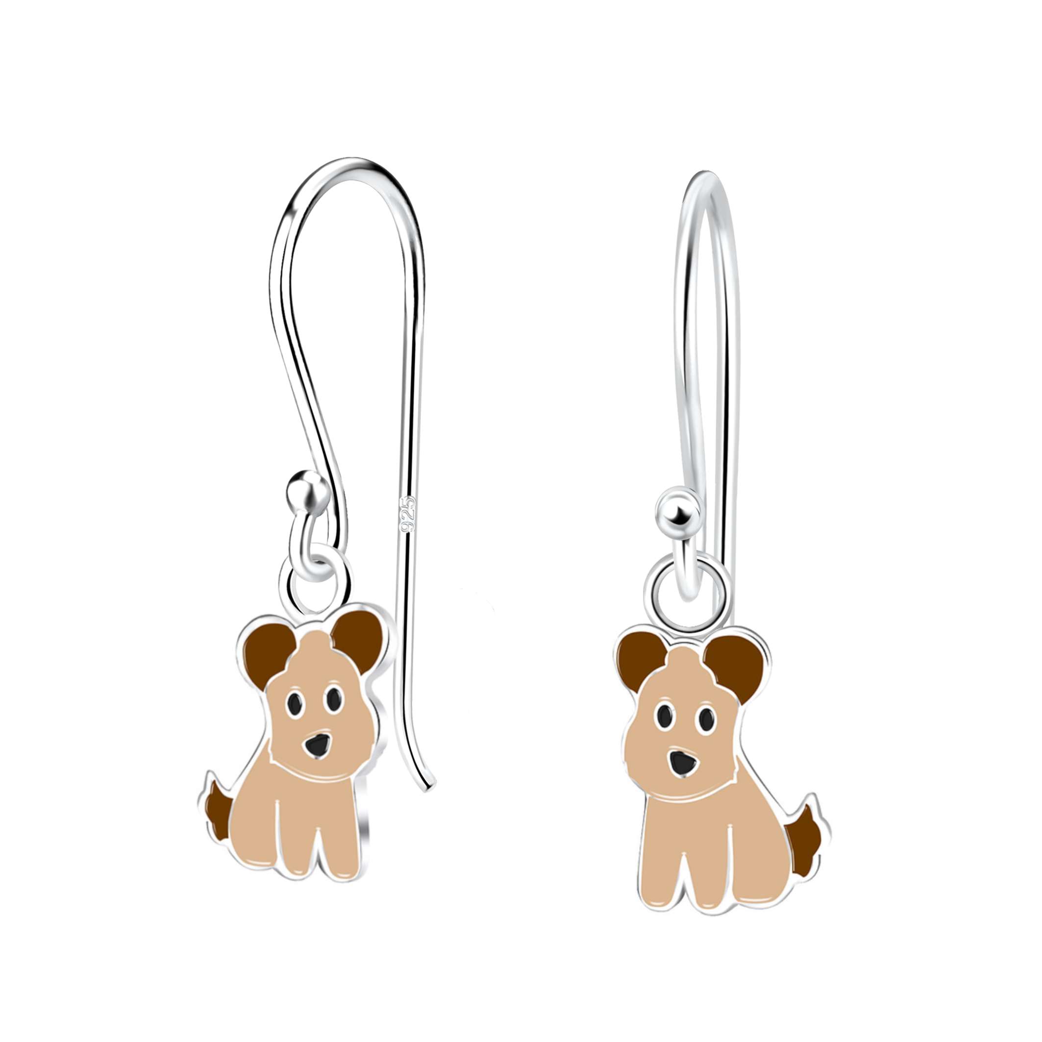 28005 <br> earring 6x9 enamel dog .925 E-coat - Image 1