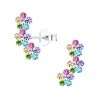 Close-Out-28067 <br> ear stud 6x14 crystal triple flower .925 E-coat - Thumbnail Image 1