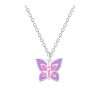 58012 <br> necklace 35.5x5 enamel butterfly 14"+2" ext  .925 E-coat - Thumbnail Image 1