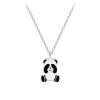 Close-Out-58013 <br> necklace 35.5x5 enamel panda 14"+2" ext  .925 E-coat - Thumbnail Image 1