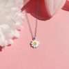 58014 <br> necklace 35.5x5 enamel daisy 14"+2" ext  .925 E-coat - Thumbnail Image 2