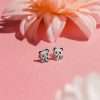 28027 <br> ear stud 8x10 enamel panda .925 E-coat - Thumbnail Image 2