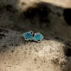 28038 <br> ear stud 8x6 enamel glitter shell .925 E-coat - Thumbnail Image 2