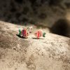 28019 <br> ear stud 9x7 enamel fish .925 E-coat - Thumbnail Image 2