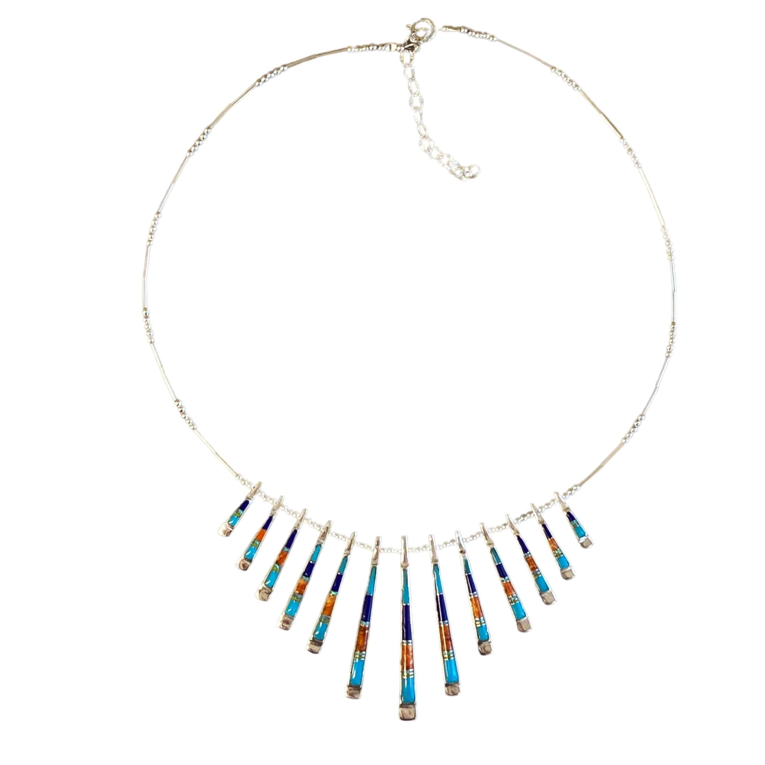 Inlay N-0904 <br> Sterling necklace inlay sticks 1-sided - Image 4