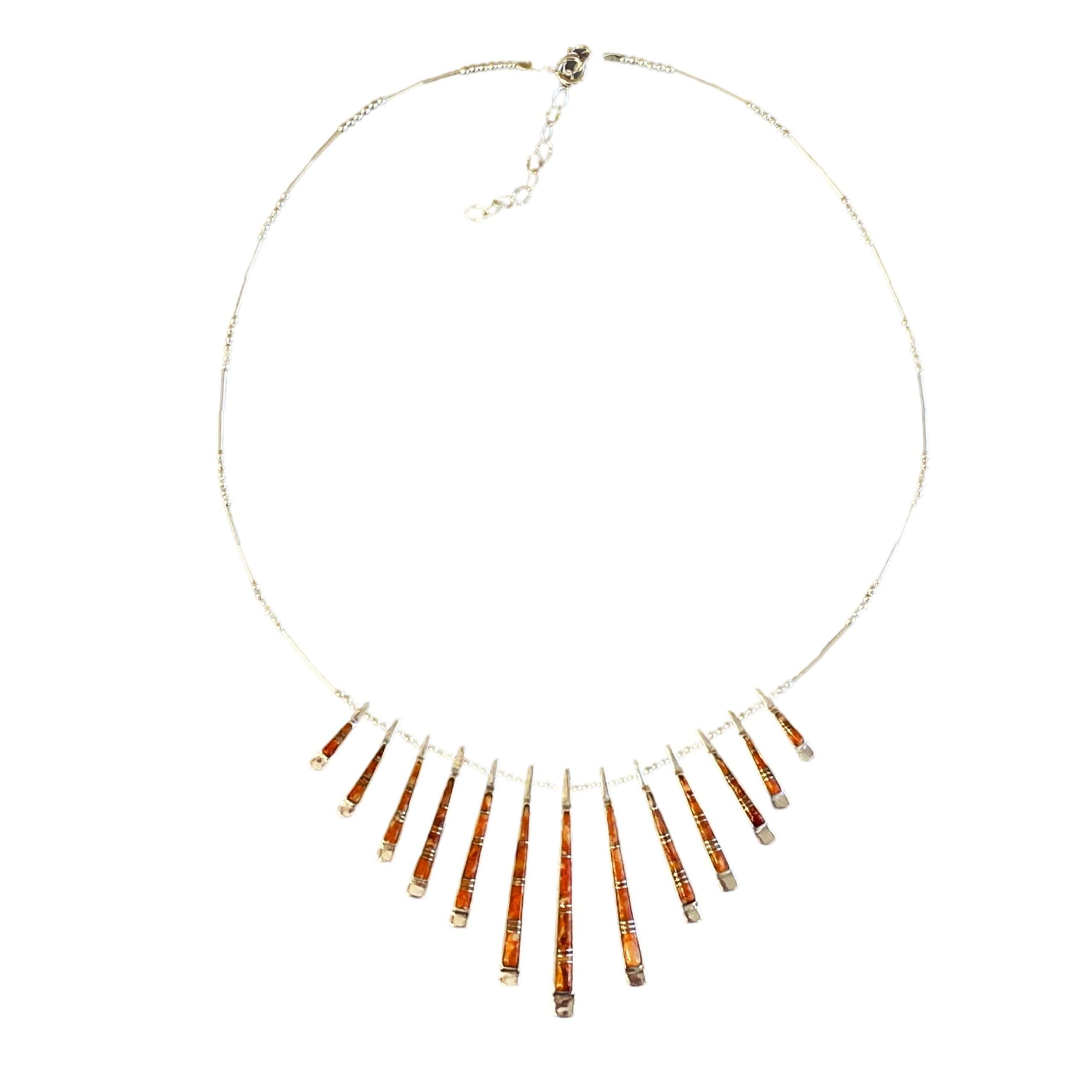 Inlay N-0904 <br> Sterling necklace inlay sticks 1-sided - Image 2