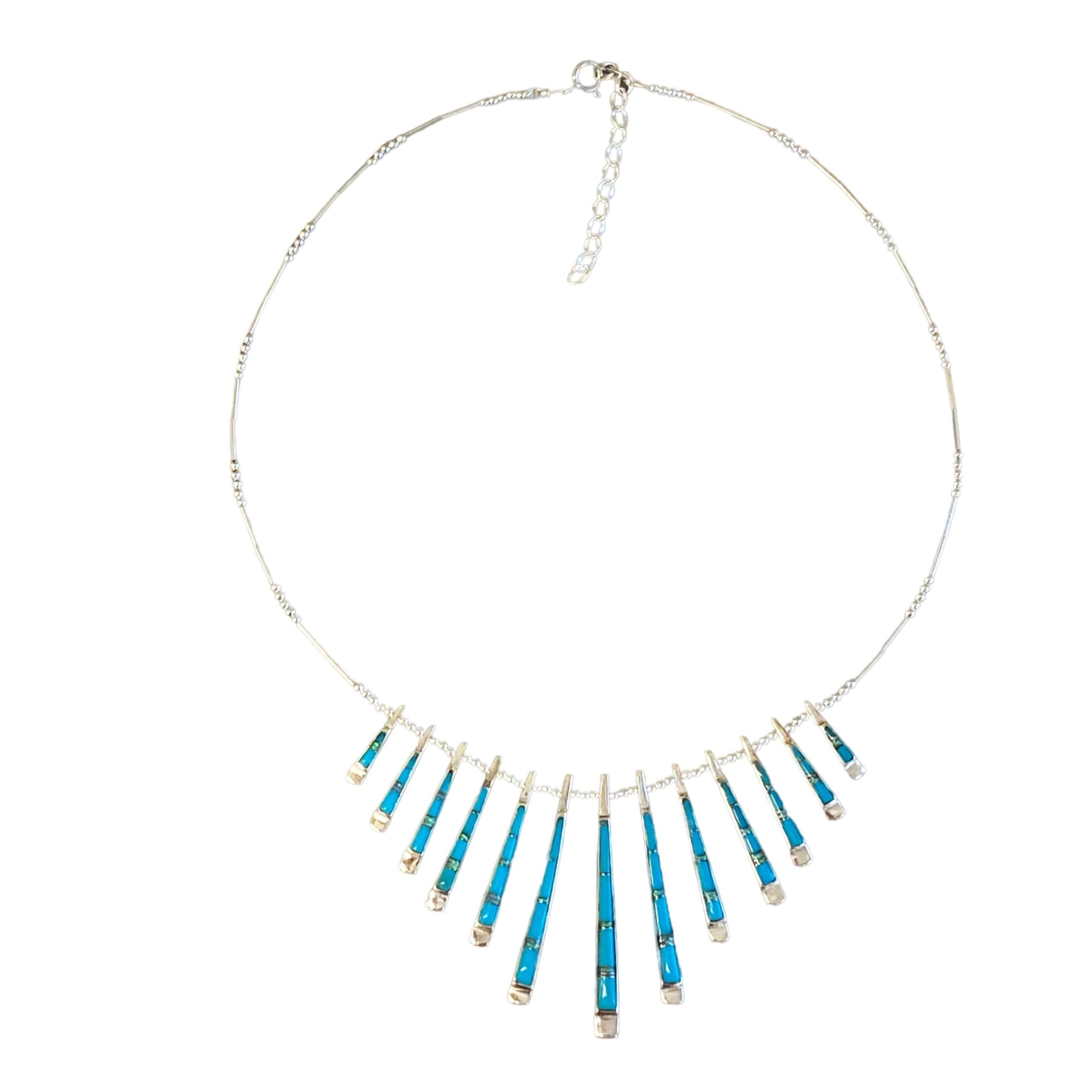 Inlay N-0904 <br> Sterling necklace inlay sticks 1-sided - Image 3
