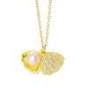 95233 <br> necklace pearl in a shell 16"+2" ext .925 goldplated - Thumbnail Image 1