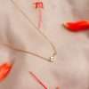Close-Out-95261 <br> necklace moonstone w/ CZ's 16"+2" ext .925 goldplated - Thumbnail Image 3