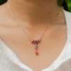 Close-Out-95247 <br> necklace Y shape w/ scattered multi color CZ's .925 goldplated - Thumbnail Image 3