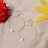 92245 <br> earring 35mm dangle w/ freshwater pearl .925 goldplated - Thumbnail Image 3