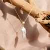 Close-Out-95252 <br> necklace freshwater pearl on 1mm cable chain 16"+2" .925 goldplated - Thumbnail Image 3