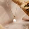 95242 <br> necklace freshwater pearl on 16"+2" ext chain .925 Goldplated - Thumbnail Image 3