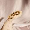 92253 <br> earring 13mm endless hoop w/ assorted rainbow CZ's .925 goldplated - Thumbnail Image 3