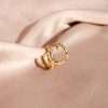 92253 <br> earring 13mm endless hoop w/ assorted rainbow CZ's .925 goldplated - Thumbnail Image 4