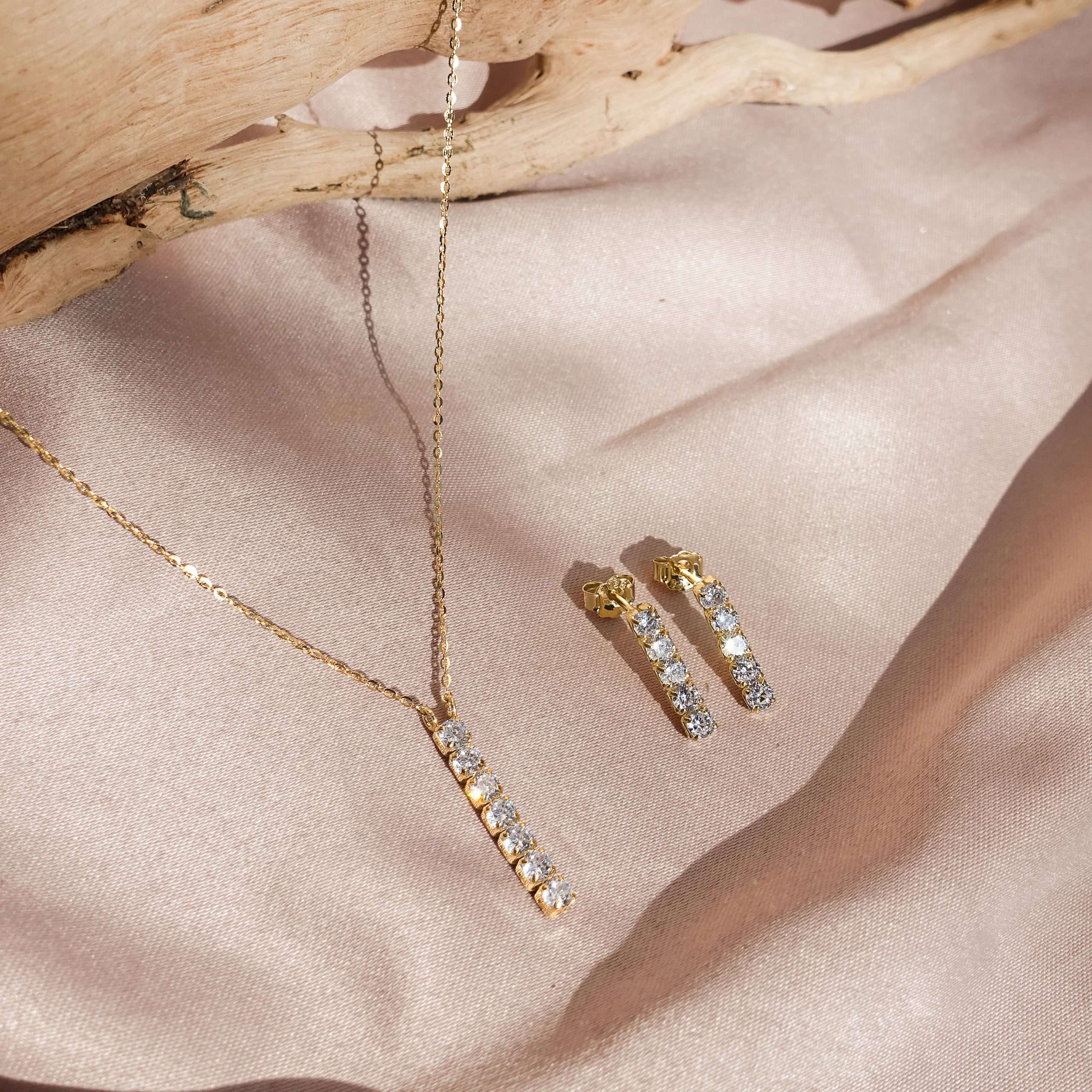 Close-Out-95240 <br> bar pendant 16"+2" .925 goldplated - Image 3