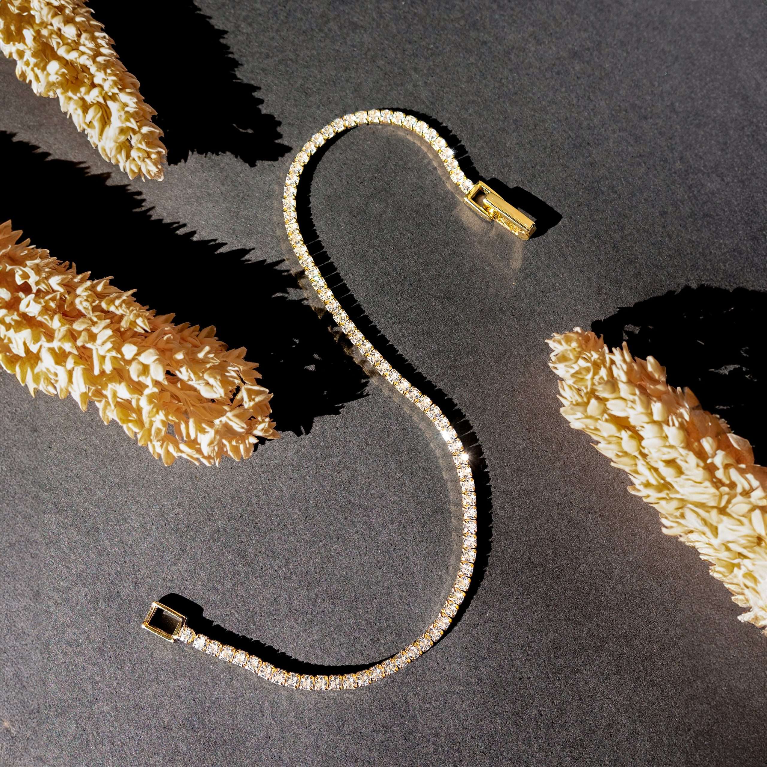Close-Out-94989 <br> bracelet CZ tennis bracelet 19cm .925 goldplated - Image 4