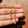 Close-Out-92233 <br> earring multi colored CZ's in asst. shapes 925 goldplated - Thumbnail Image 4
