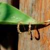92229 <br> earring C shape w/ asst shape rainbow CZ's .925 goldplated - Thumbnail Image 3