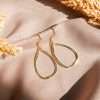 92267 <br> earring 30mm oval on earwire  .925 goldplated - Thumbnail Image 3