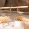 92267 <br> earring 30mm oval on earwire  .925 goldplated - Thumbnail Image 4