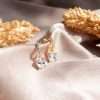 Close-Out-92262 <br> earring 6mm rd CZ  on a CZ  C shape hook .925 goldplated - Thumbnail Image 3