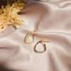 Close-Out-92255 <br> earring wavy hoop w/ CZ's .925 goldplated - Thumbnail Image 3