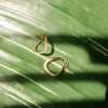 Close-Out-92255 <br> earring wavy hoop w/ CZ's .925 goldplated - Thumbnail Image 4