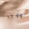 Close-Out-92239 <br> ear stud multi colored cross 67x6mm  .925 gold plated - Thumbnail Image 4