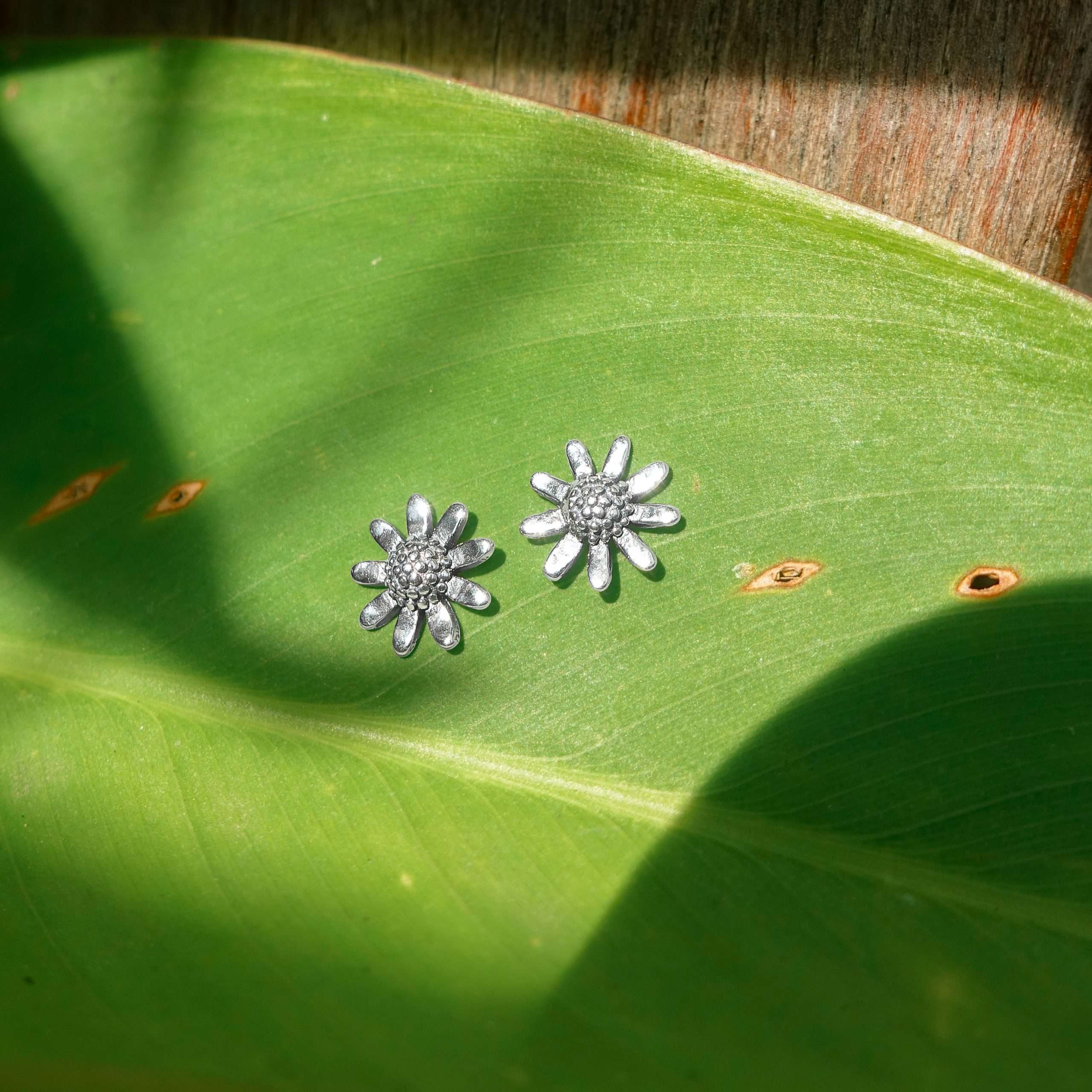 23165 <br> ear stud sunflower .925 - Image 2