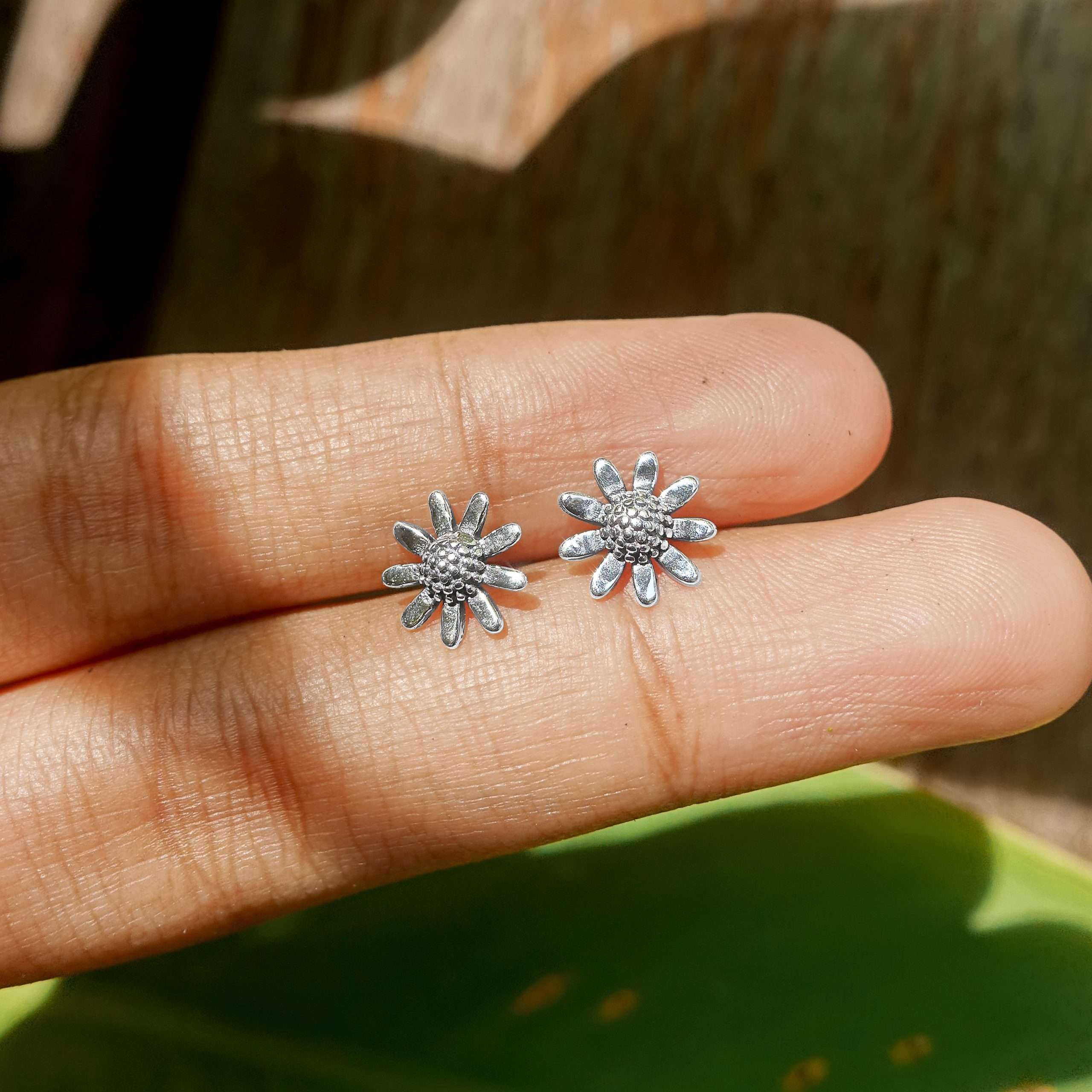 23165 <br> ear stud sunflower .925 - Image 3