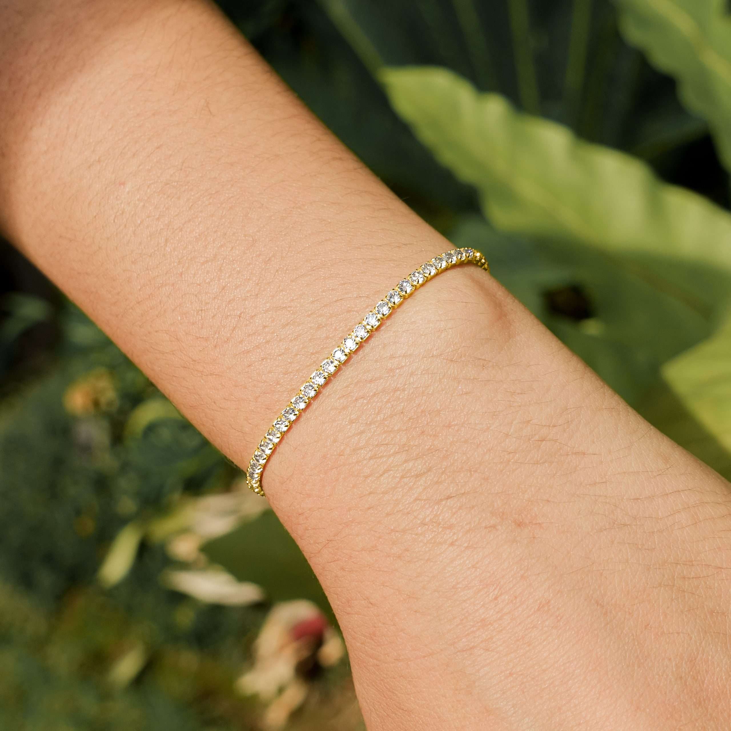 Close-Out-94989 <br> bracelet CZ tennis bracelet 19cm .925 goldplated - Image 3