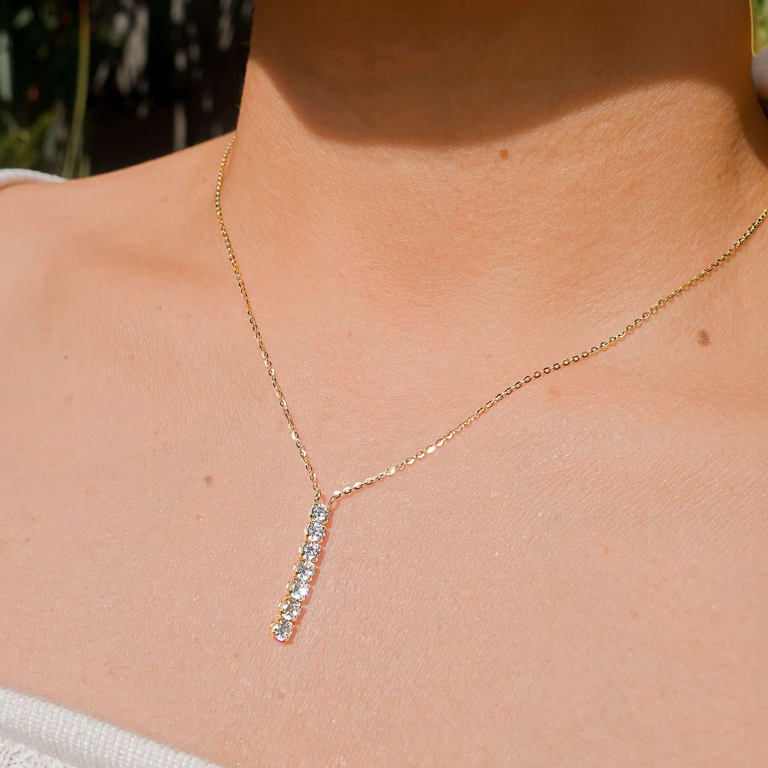 Close-Out-95240 <br> bar pendant 16"+2" .925 goldplated - Image 2