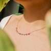 Close-Out-95253 <br> necklace multi CZ dangles 16"+2" ext .925 Goldplated - Thumbnail Image 2
