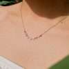 Close-Out-95250 <br> necklace delicate heart flower pastel CZ's .925 goldplated - Thumbnail Image 2