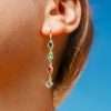Close-Out-92233 <br> earring multi colored CZ's in asst. shapes 925 goldplated - Thumbnail Image 2