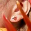 92252 <br> ear stud multi color CZ's cluster .925 goldplated - Thumbnail Image 2