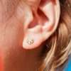 Close-Out-92257 <br> ear stud pastel colored flower .925 goldplated - Thumbnail Image 2