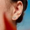 92263 <br> ear stud CZ seashell .925 goldplated - Thumbnail Image 2
