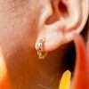 92253 <br> earring 13mm endless hoop w/ assorted rainbow CZ's .925 goldplated - Thumbnail Image 2