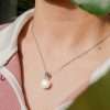 57304 <br> necklace freshwater pearl on 16"+2" ext chain .925 RP - Thumbnail Image 2