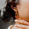 Close-Out-24270 <br> earring long hexagon CORAL - Thumbnail Image 2