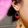Close-Out-24268 <br> earring half full circle CORAL - Thumbnail Image 2