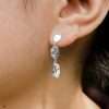 27299 <br> earring 3pc long hammered dangle drop .925 RP - Thumbnail Image 2