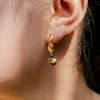 92224 <br> earring 3pc long hammered dangle drop .925 goldplated - Thumbnail Image 2