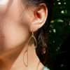 92267 <br> earring 30mm oval on earwire  .925 goldplated - Thumbnail Image 2