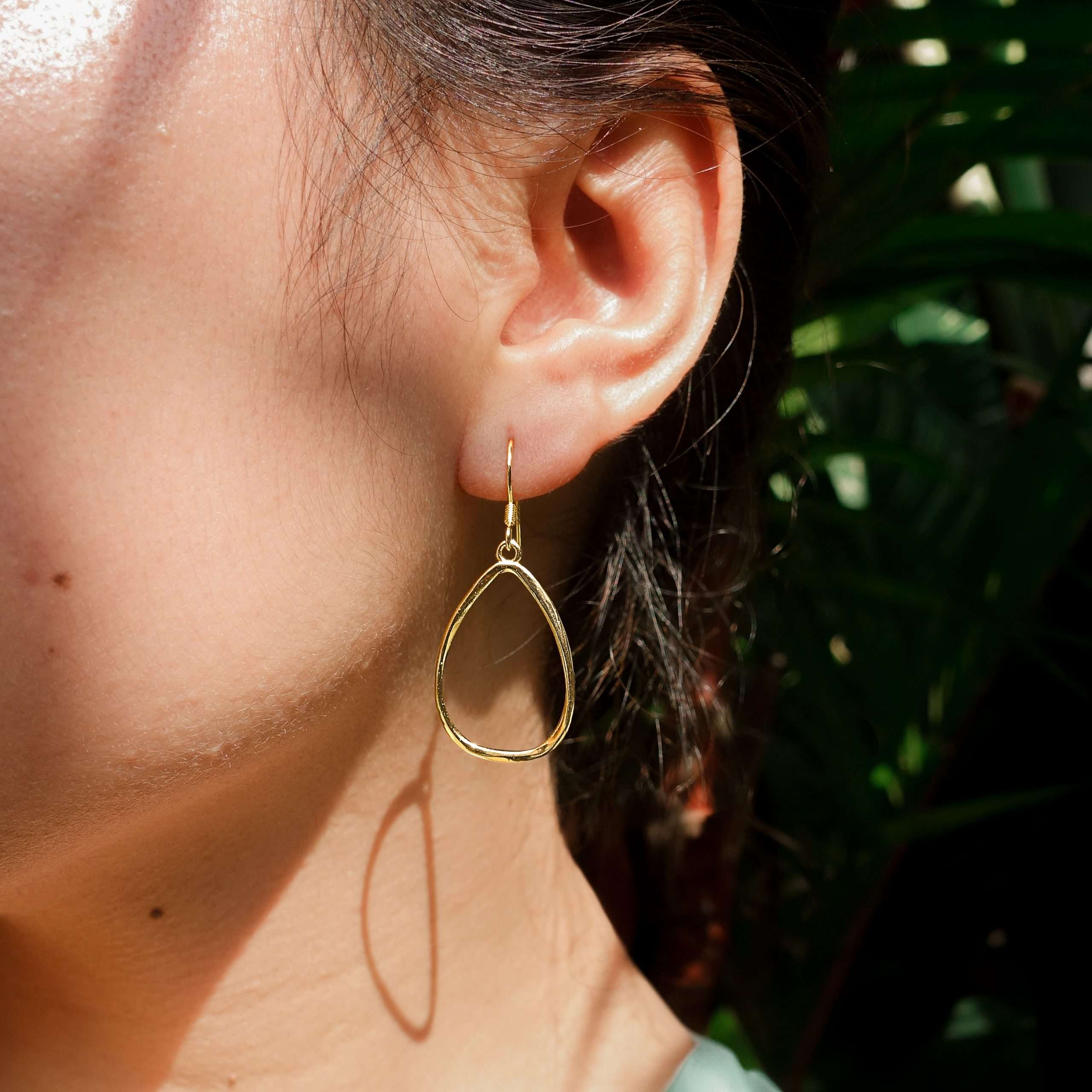 92267 <br> earring 30mm oval on earwire  .925 goldplated - Image 2