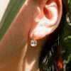 Close-Out-92262 <br> earring 6mm rd CZ  on a CZ  C shape hook .925 goldplated - Thumbnail Image 2
