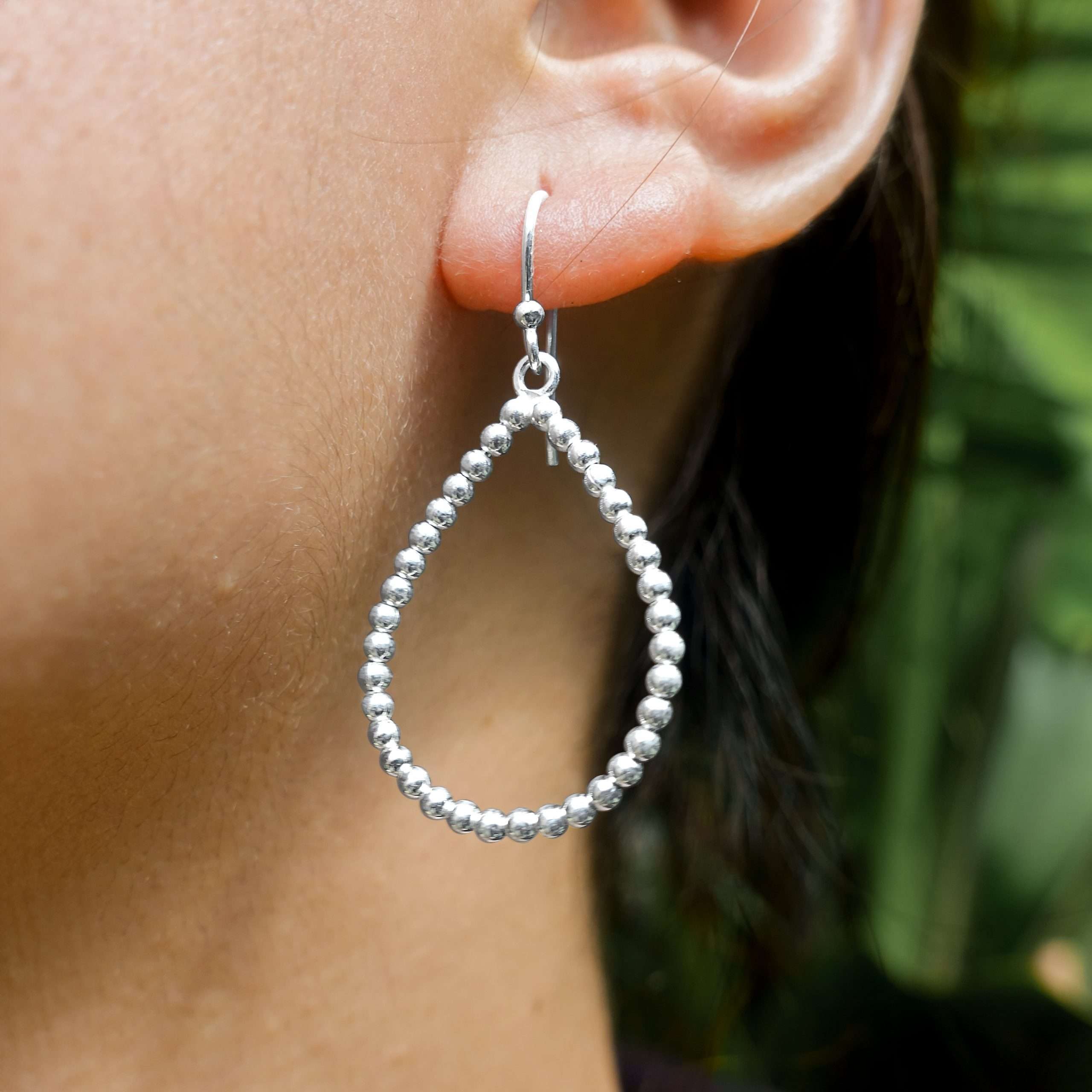 26108 <br> earring beaded teardrop - Image 2