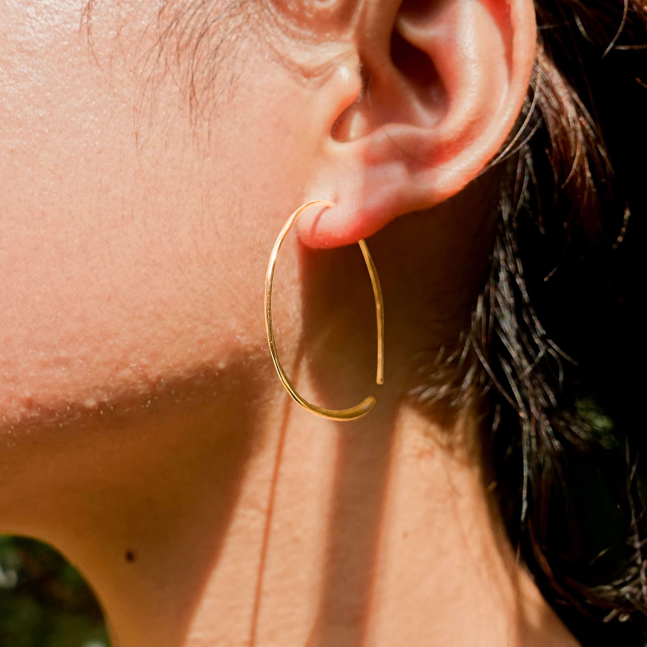 92254 <br> earring endless loop .925 goldplated - Image 2